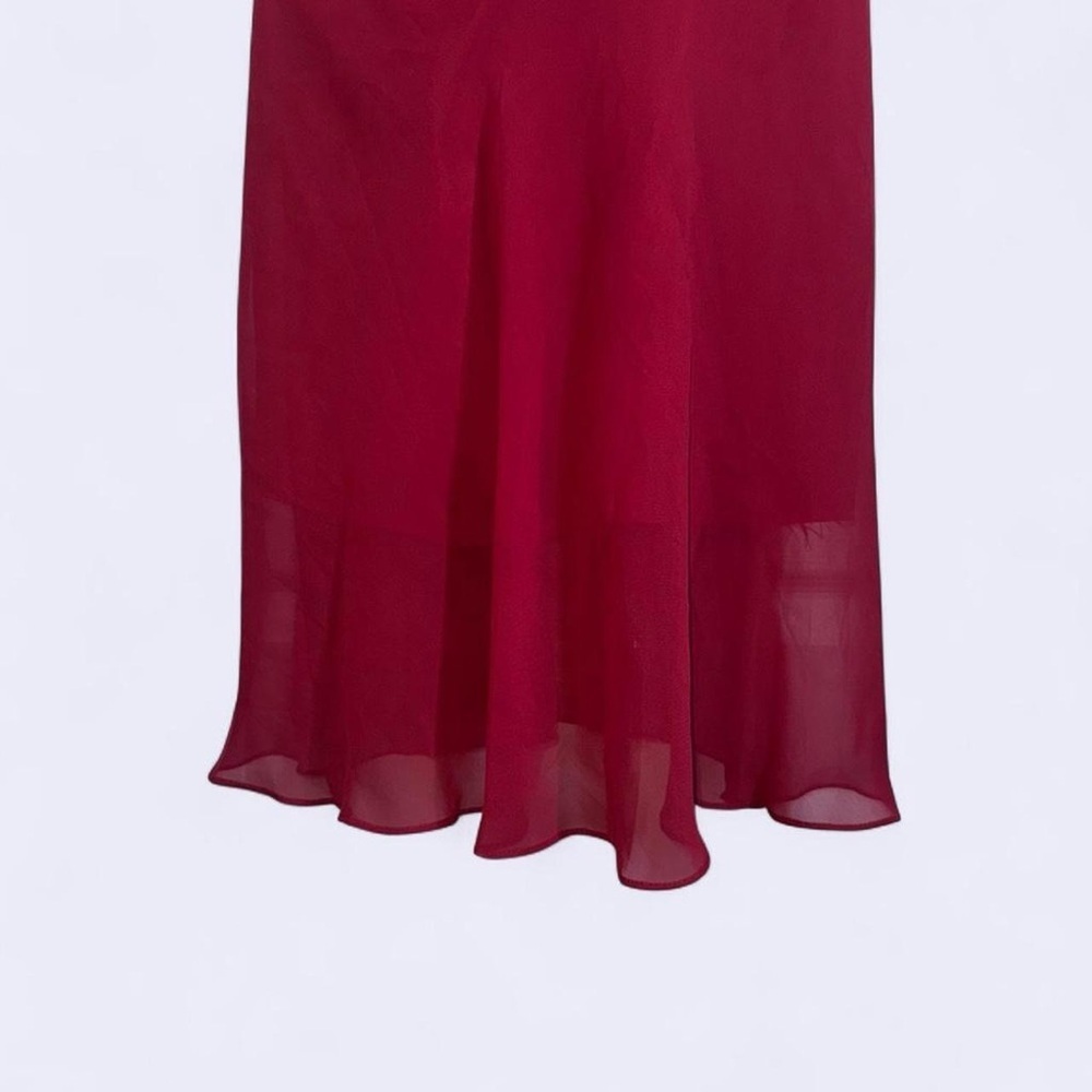 B2 Red Pleated V-Neck Cocktail Dress Size 4 - Picture 3 of 7